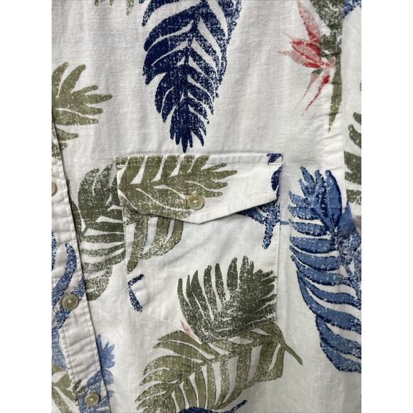 Old Navy Slim Fit Button Shirt Tropical Hawaiian Linen Blend Shirt Men's Sz‎ S - Picture 4 of 11
